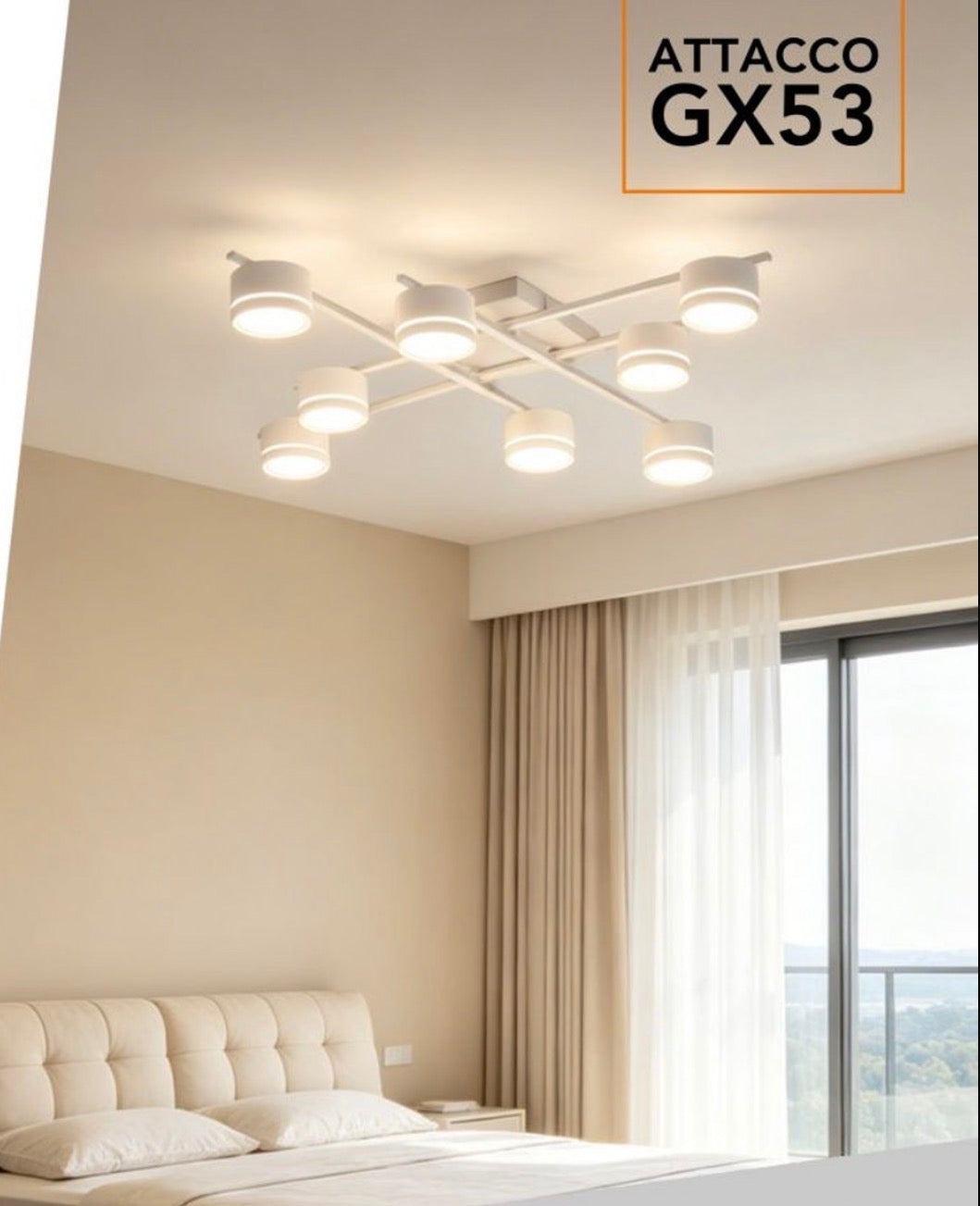 Plafoniera moderna 8 luci con attacco GX53