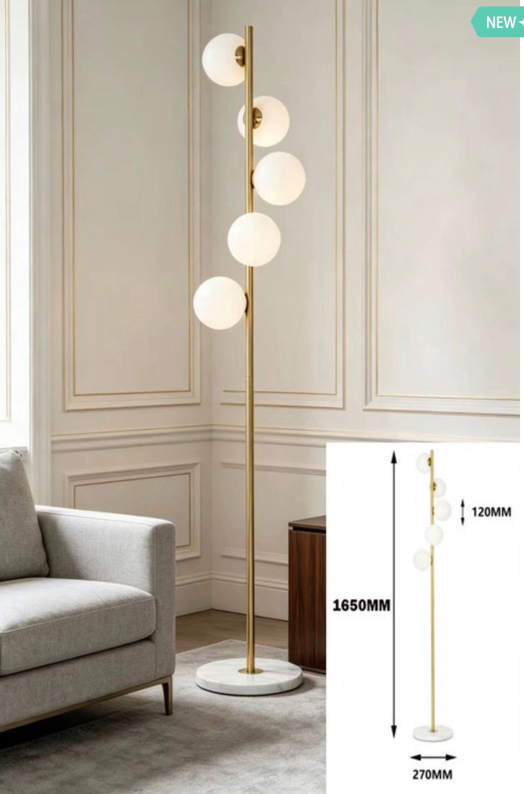 Lampada da terra 5 sfere