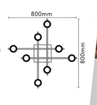Plafoniera moderna 8 luci con attacco GX53