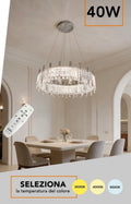 Lampadario a sospensione in cristallo Circolare a led