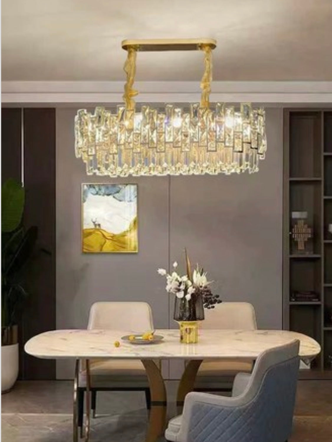 Lampadario di Lusso in Cristallo e Oro