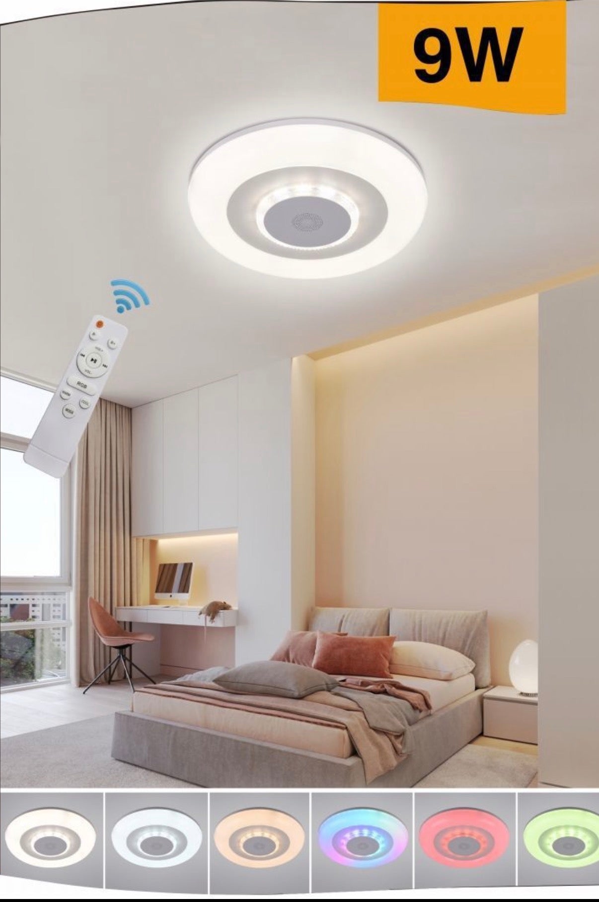 Plafoniera LED Smart RGB con Cassa Bluetooth e Telecomando