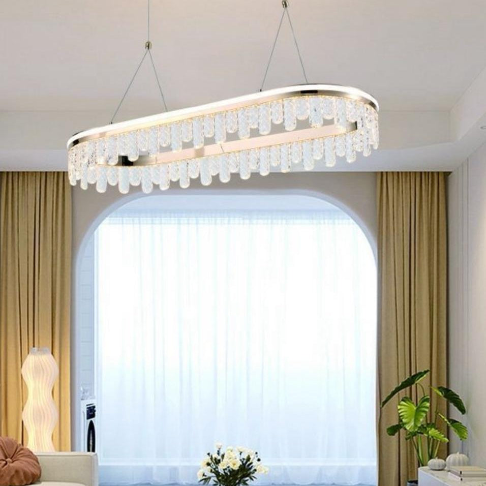 Lampadario ovale LED oro