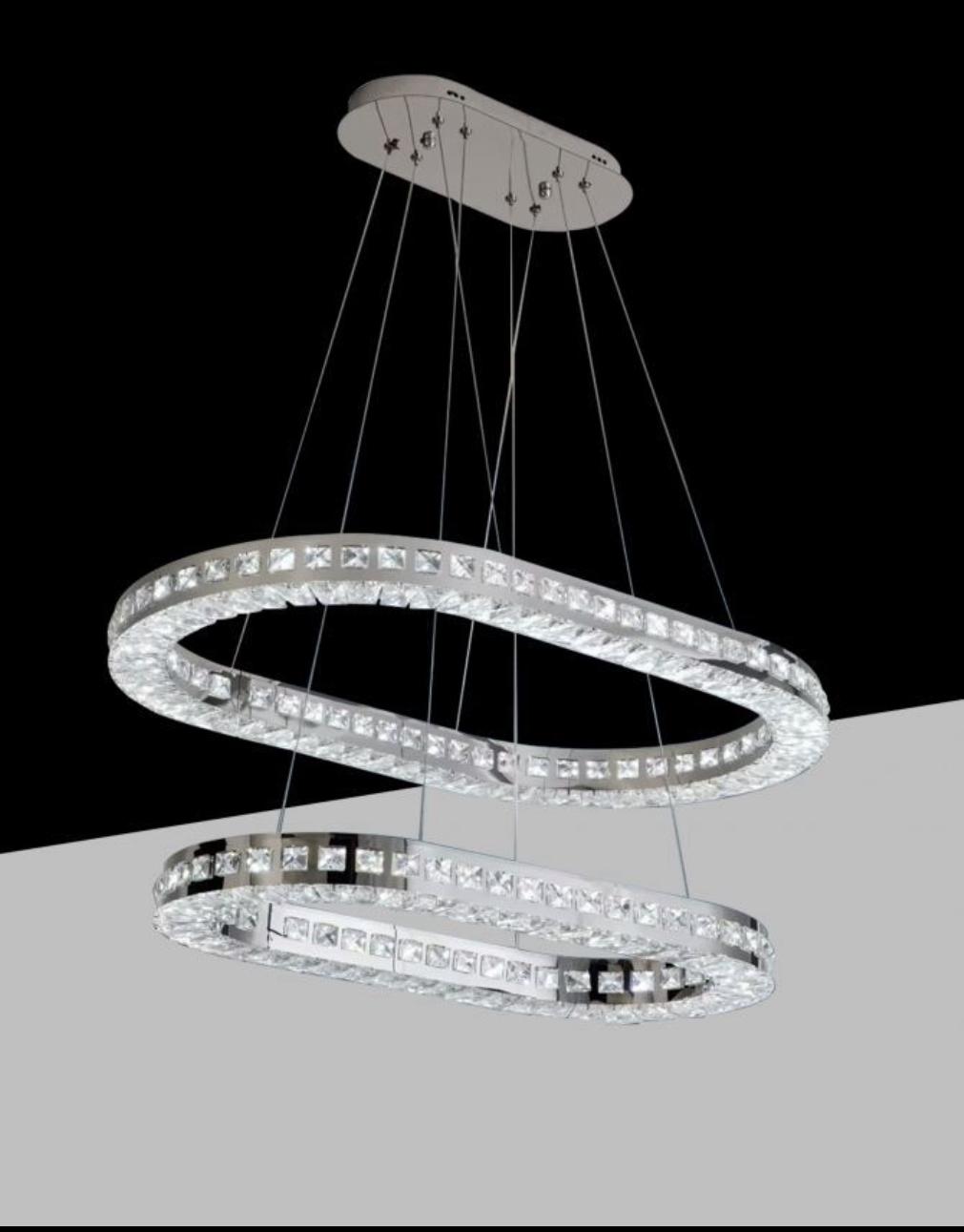 Lampadario 2 Ovali Cristal