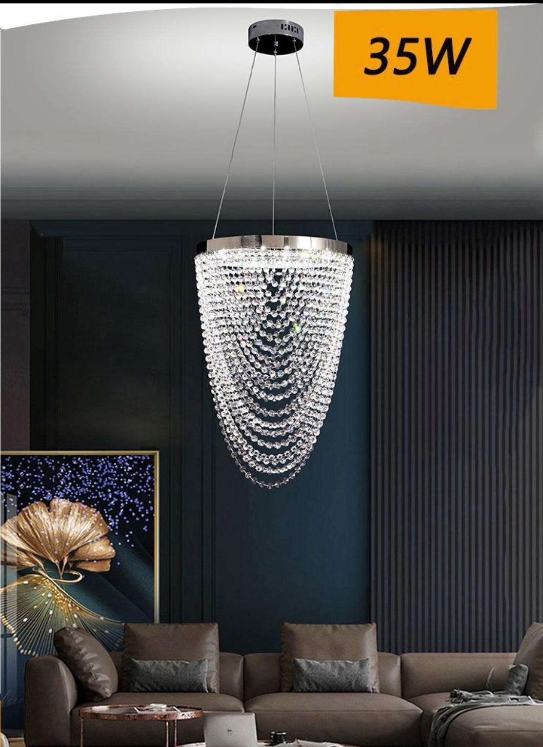 Lampadario a LED con cristalli