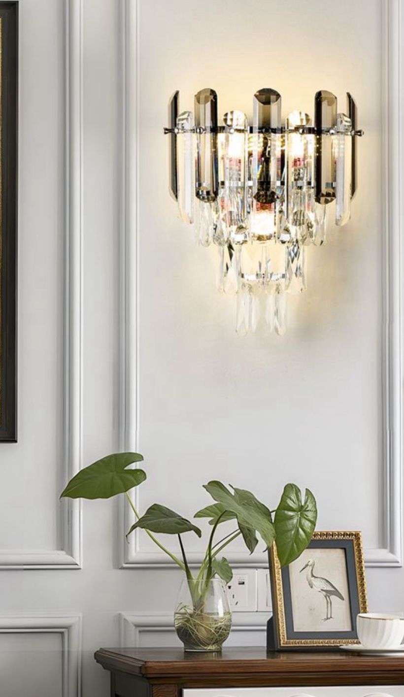 Applique in cristallo con vetro fumè