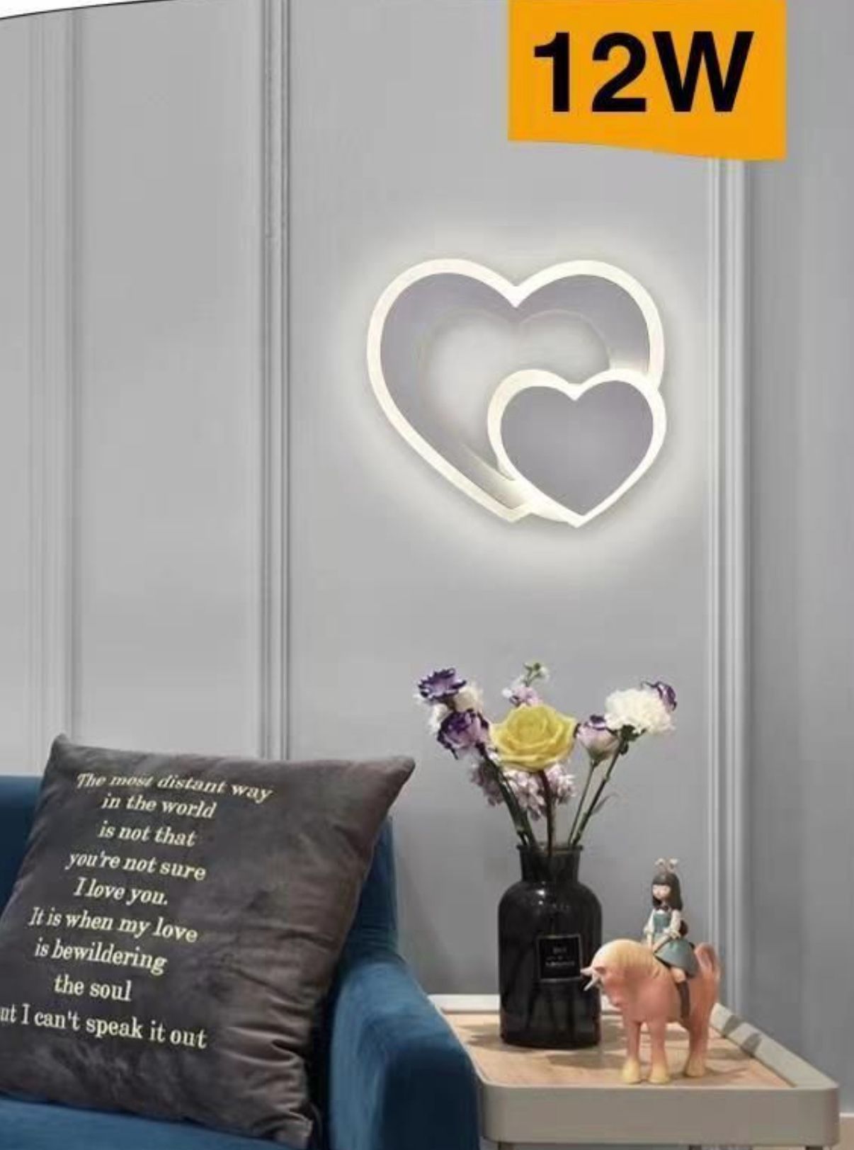 Applique a led "DOPPIO CUORE"