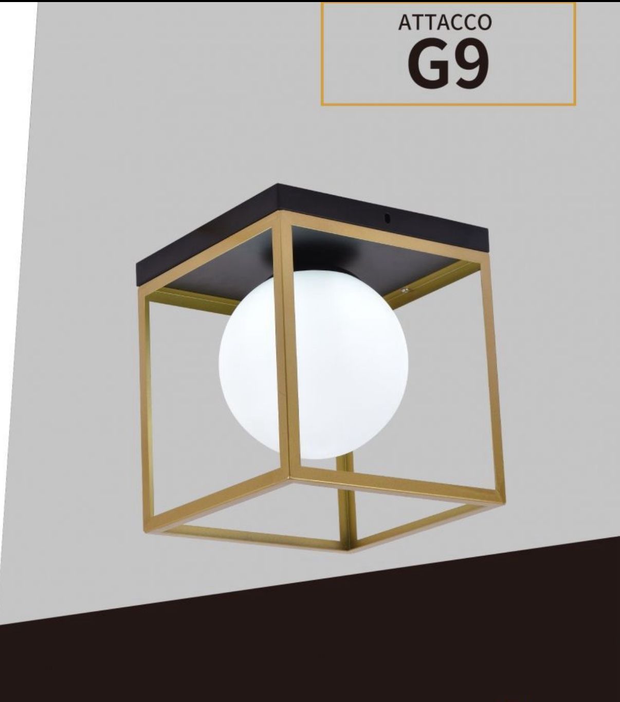 Plafoniera quadrata con sfere