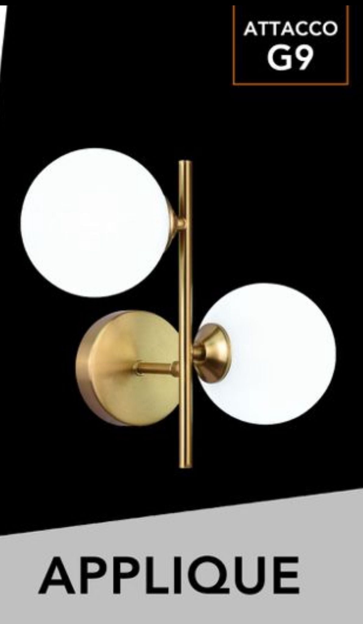 Applique 2 sfere oro