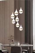 Lampadario 7 gocce oro/argento
