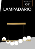 Lampadario 7 sfere oro