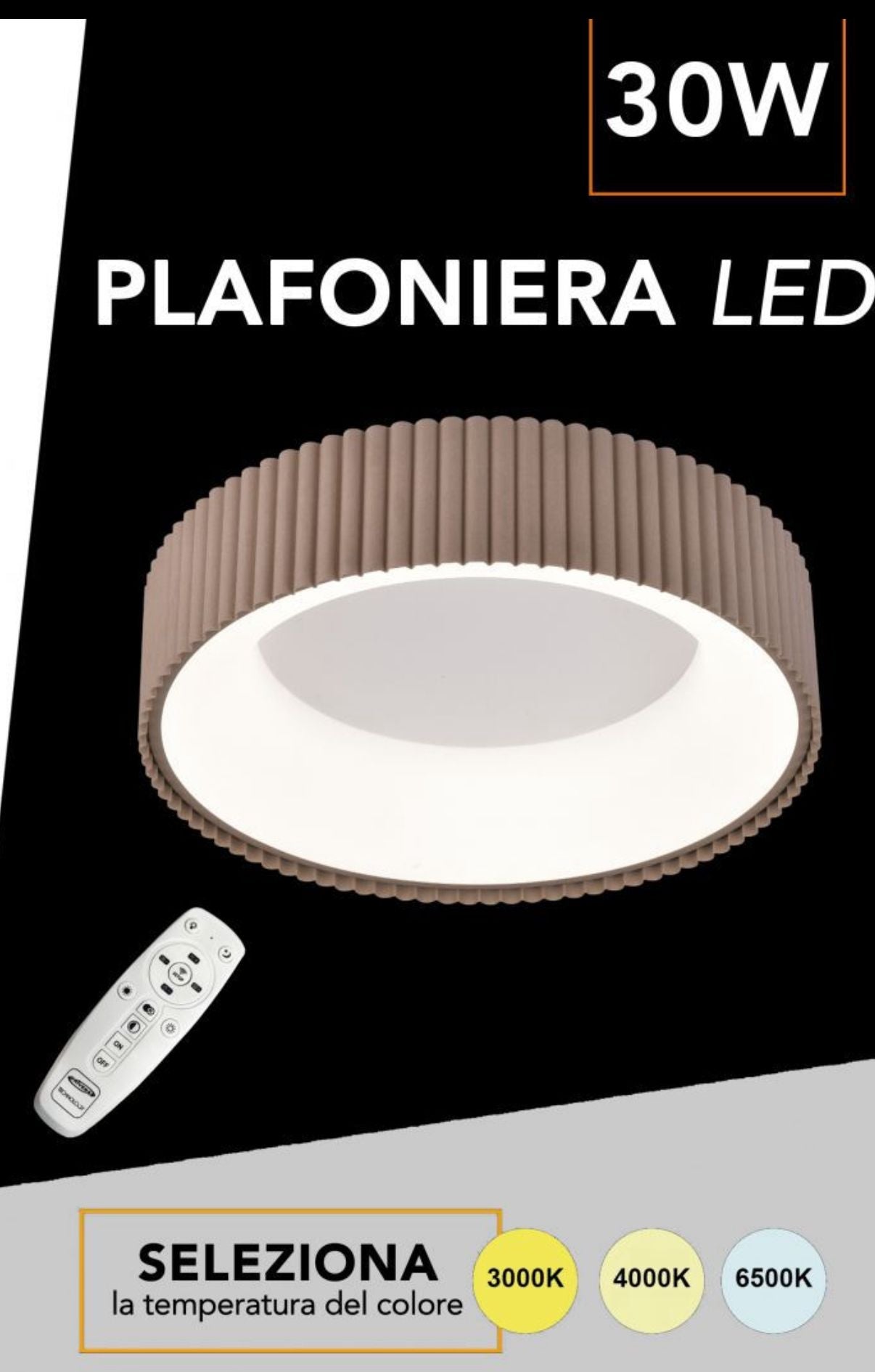 Plafoniera con rifinitura cannettata