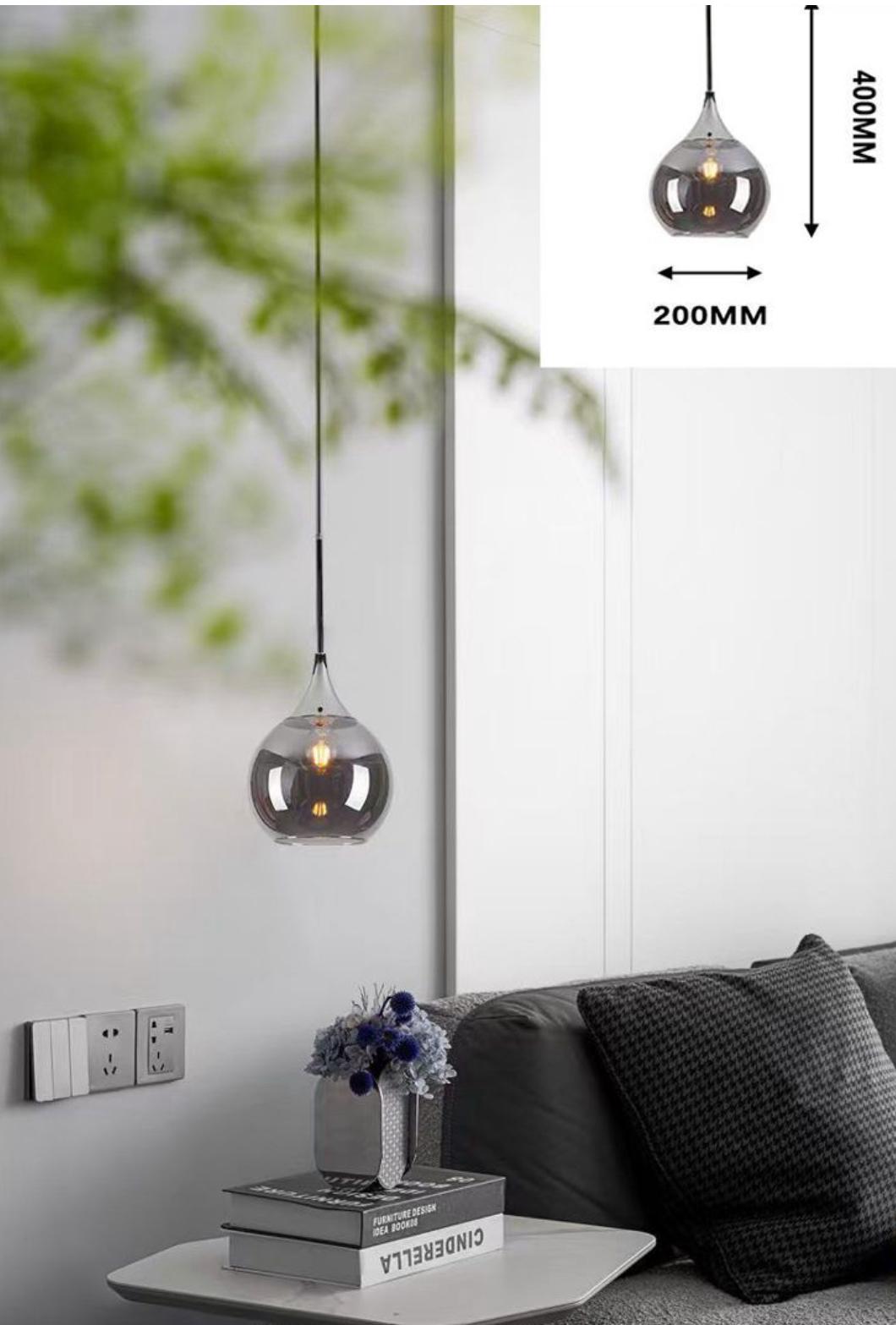 Lampada a sospensione Vetro Fumè/Amber