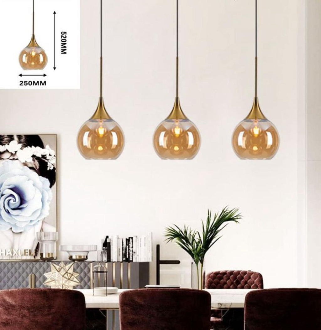 Lampada a sospensione Vetro Fumè/Amber