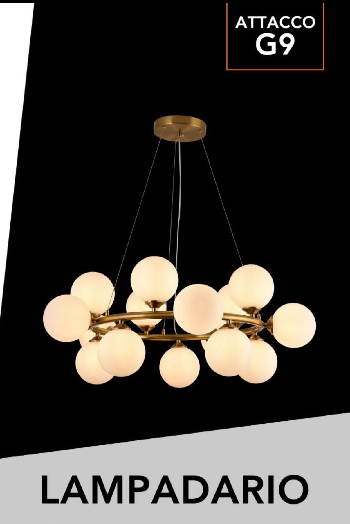 Lampadario circolare con sfere