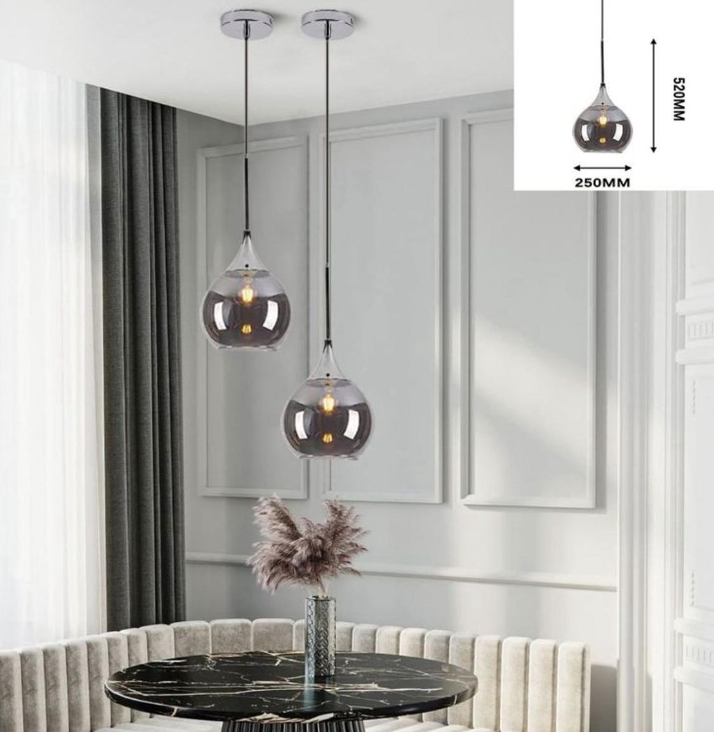 Lampada a sospensione Vetro Fumè/Amber