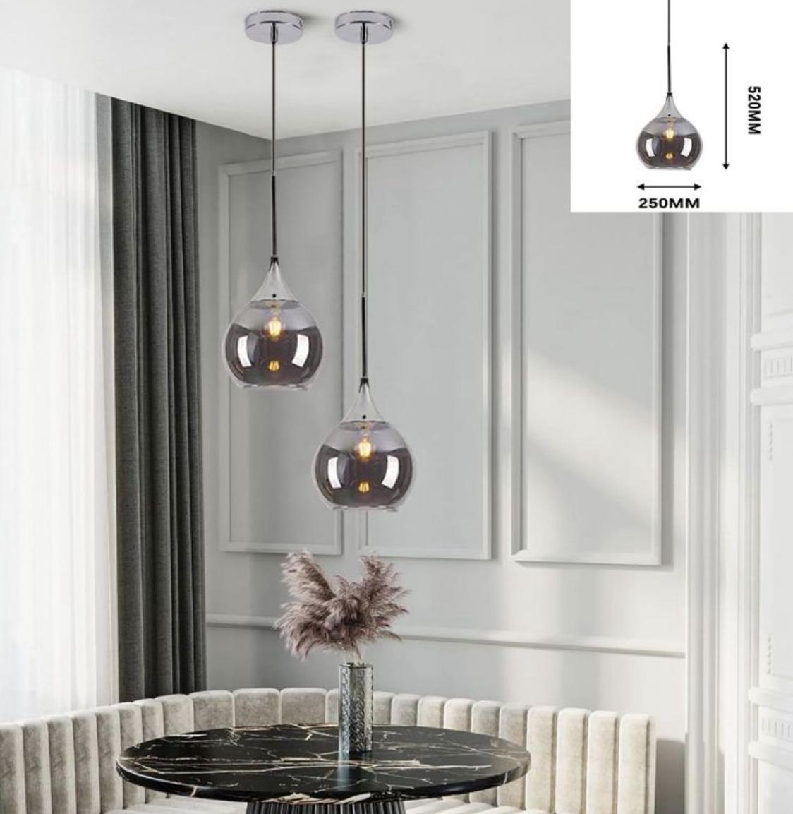 Lampada a sospensione Vetro Fumè/Amber